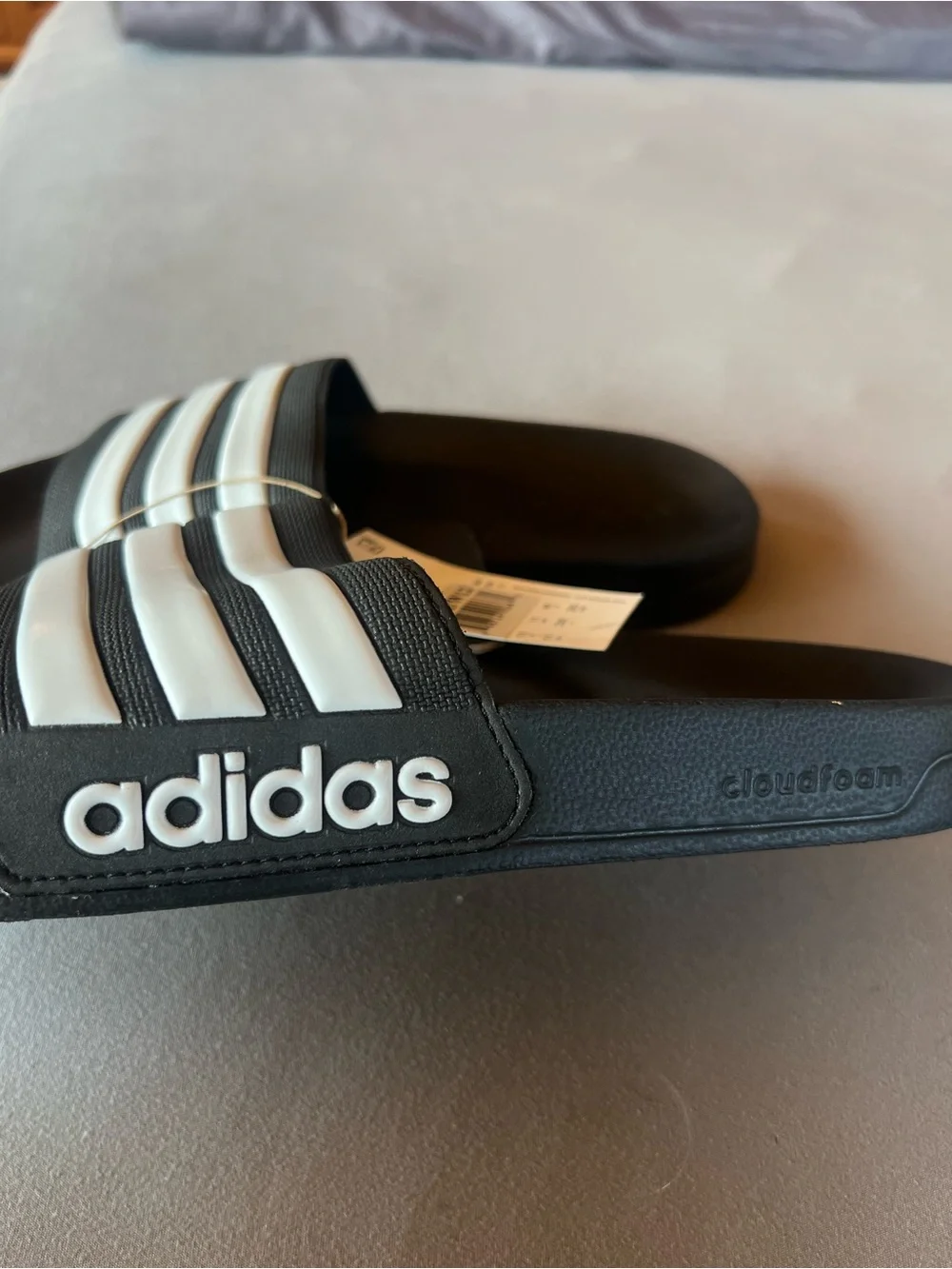 Adidas Black Cloud Foam Adilette Shower Slides.  Fits men’s 11 & women’s 12, new